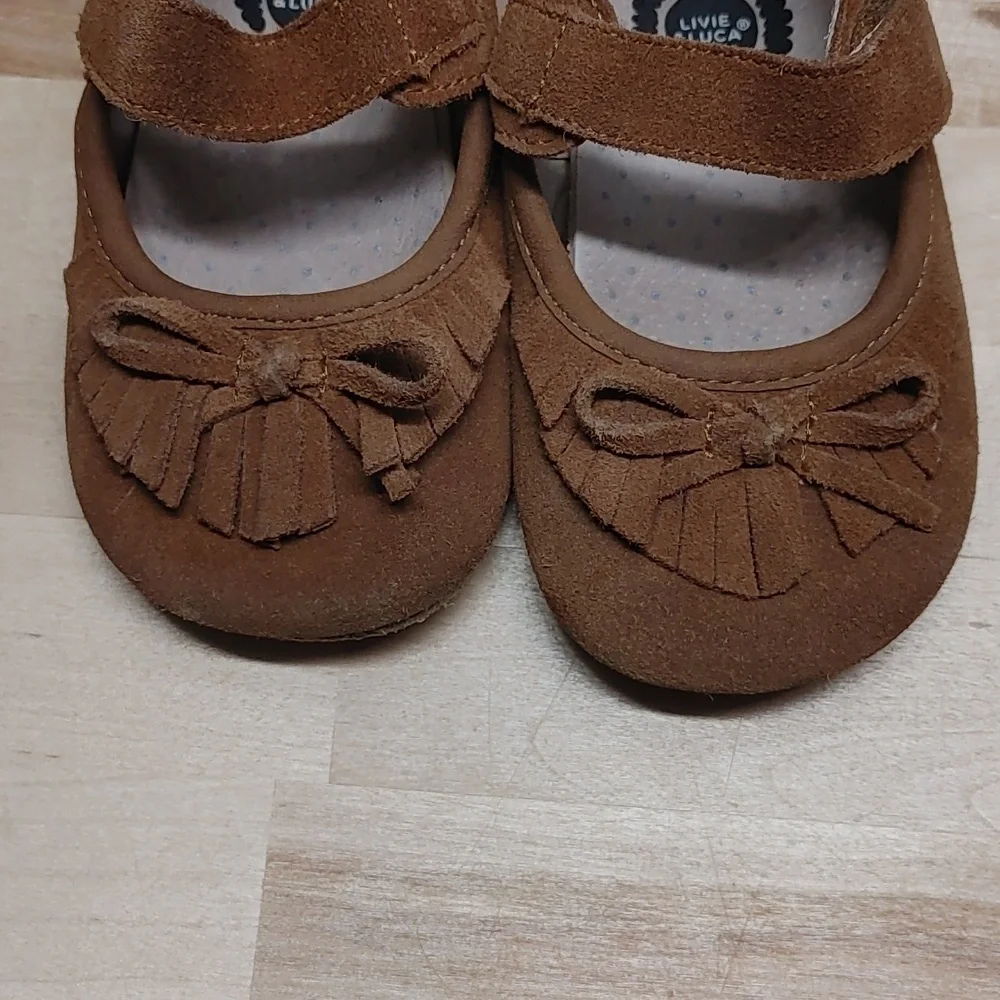 Livie & Luca Suede Moccasin Mary Jane Toddler shoes size 18-24 months